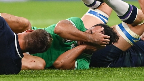 James Lowe suffered an eye injury in the first half