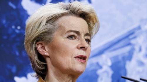 Ursula von der Leyen stopped short of blaming either side for the attack on the hospital in Gaza (file pic)