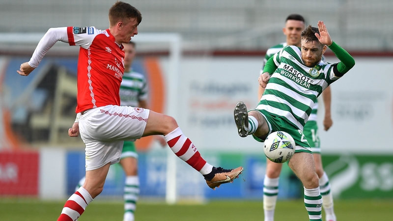 Shamrock Rovers' Jack Byrne and Chris Forrester of St Patrick's Athletic in action earlier in the season