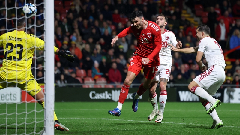 Kieffer Moore scores Wales' fourth goal
