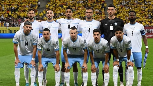 Israel team prior to their recent Euro 2024 qualifier against Romania