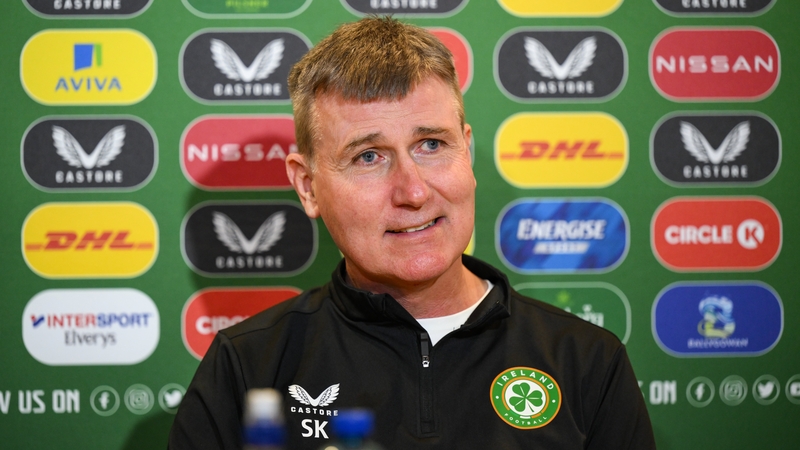 Stephen Kenny speaking at the pre-match press conference