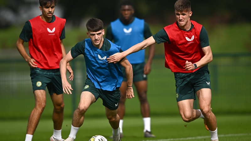 Andy Moran on the ball during a September training session with the U21s as Sinclair Armstrong watches on in the background