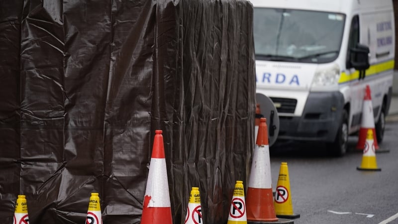 Garda vehicles parked near the Satchwell home during the search for Tina Satchwell in October 2023