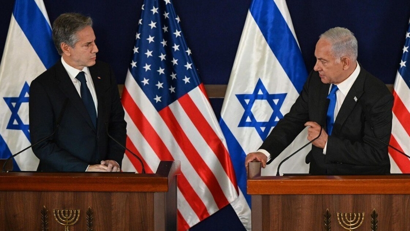US Secretary of State Antony Blinken (L) and Benjamin Netanyahu (Pic: GPO/Handout)