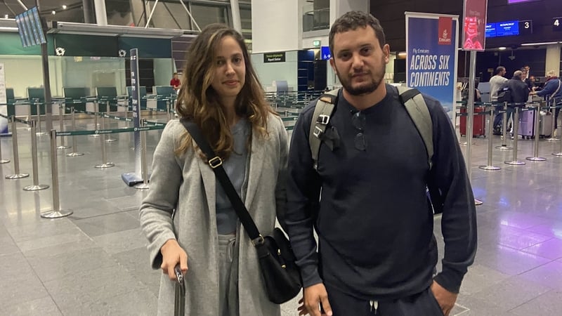 Dafna Sella and her husband Tal pictured at Dublin Airport before flying to Tel Aviv