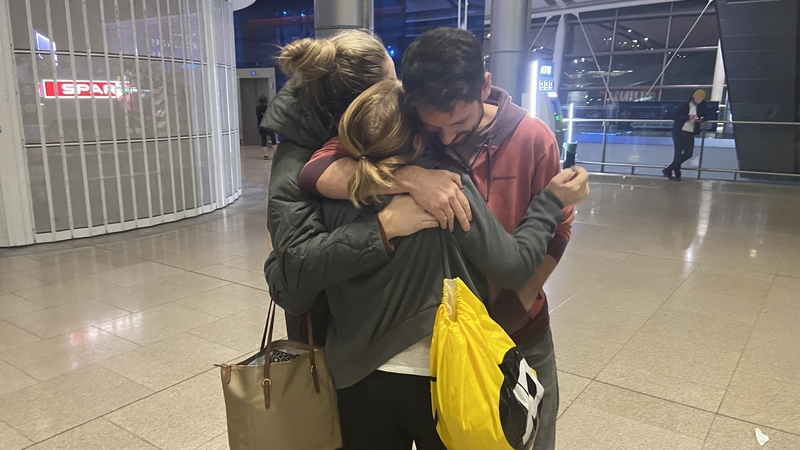 Ryan Jean Jafari was greeted by relatives at Dublin Airport