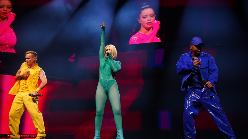 S Club perform on stage at the AO Arena in Manchester during the first night of their reunion tour.