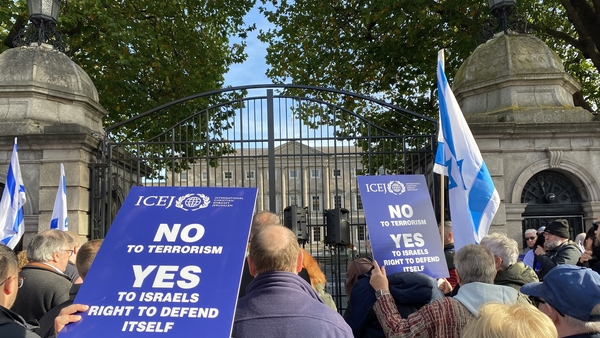 Members of the Israeli and Jewish communities in Ireland attended the rally