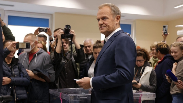 Donald Tusk said the vote was 'the end of this grim period. PiS's reign is over'