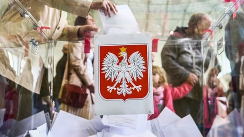 Polish citizens casting their votes in Krakow over the weekend