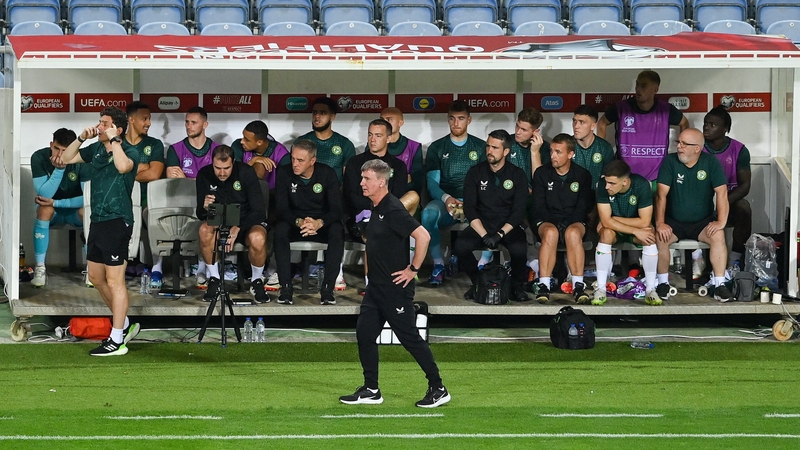 Stephen Kenny looks on from the sidelines during the 4-0 victory against Gibraltar