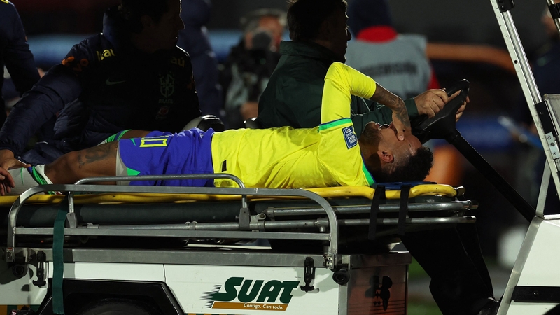 Neymar left the field in tears during Uruguay's 2-0 win over Brazil on Tuesday