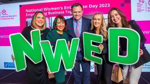 Denise Cullen, Enterprise Solutions; Giselle Makinde Goncalves, Cream of the Crop; Minister of State Neale Richmond, Aine Kennedy, The Smooth Company and Laura McCarthy, Drink Botanicals Ireland