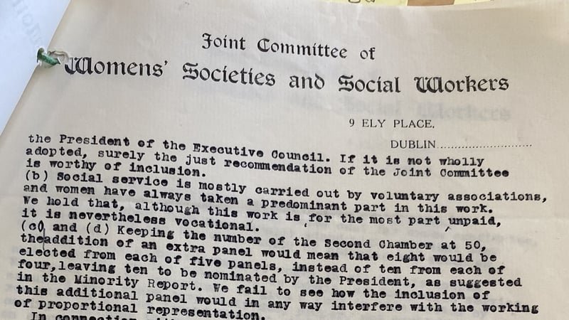The letter to de Valera, held in the National Archives, as seen in The Records Show.