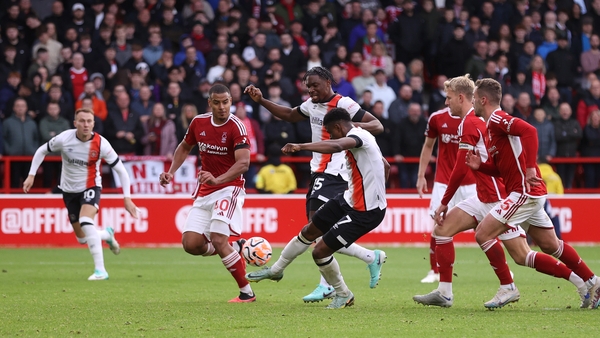 Chiedozie Ogbene fires home Luton's first goal