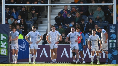 Leinster players react after conceding a fourth try