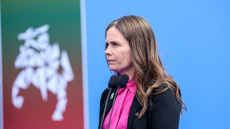 Katrin Jakobsdottir also joined the strike action