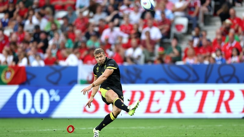 Leigh Halfpenny in action for Wales at the 2023 World Cup