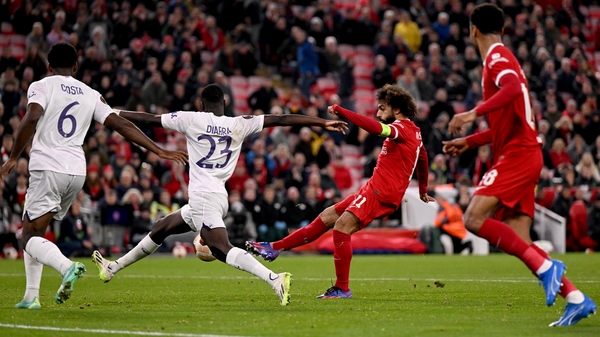 Mo Salah scored Liverpool's fifth goal after coming off the bench