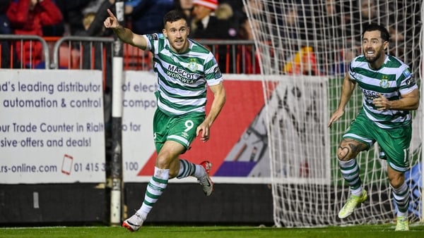 Aaron Greene wheels away to celebrate his match-winning goal