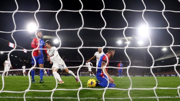 Son Heung-Min scores Spurs' second goal against Crystal Palace