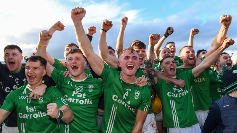 O'Loughlin Gaels players celebrate after dethroning the All-Ireland champions in the Kilkenny decider