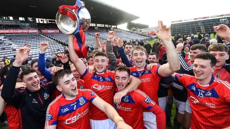 St Thomas' celebrate after winning the six in a row in Galway