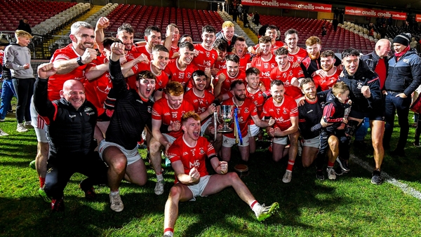 Trillick players celebrate after the final