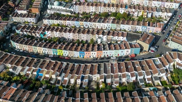 Terraced houses in Bristol in the UK