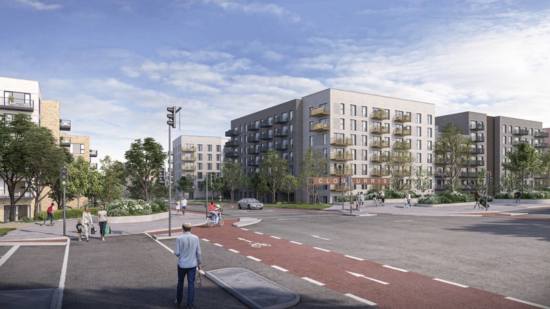 The mixed use scheme also includes office floorspace, six retail units, a creche and an urban square.