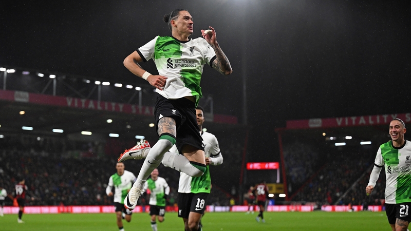 Darwin Nunez celebrates his winner at Bournemouth