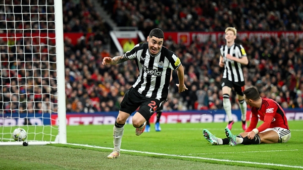 Miguel Almiron celebrates as the Toon moved into the last eight