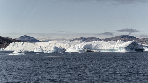 Melting glaciers in the Arctic Ocean off Greenland