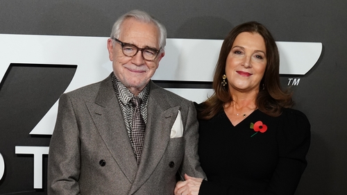 Brian Cox and Barbara Broccoli at the premiere of the game show 007: Road To A Million at Battersea Power Station in London