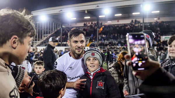 Patrick Hoban takes the adulation of the fans after the game at the Bowl