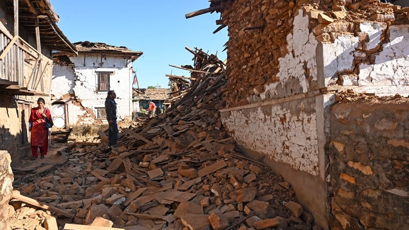 Damaged houses in Jajarkot district in the aftermath of the earthquake
