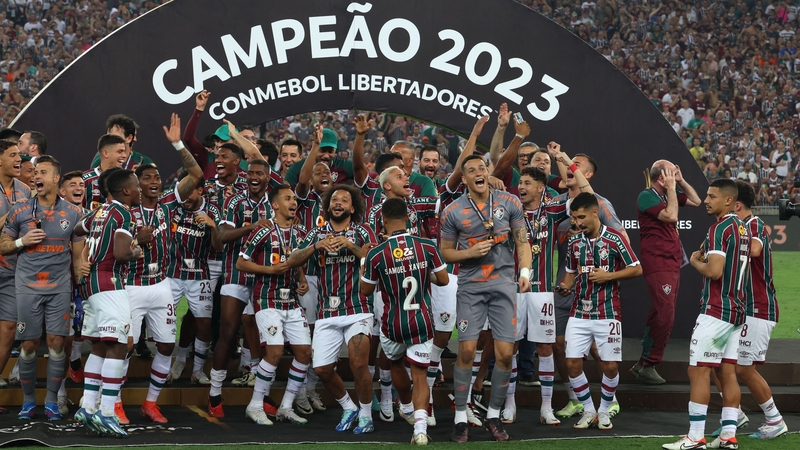 Fluminense celebrate after securing their maiden Copa Libertadores