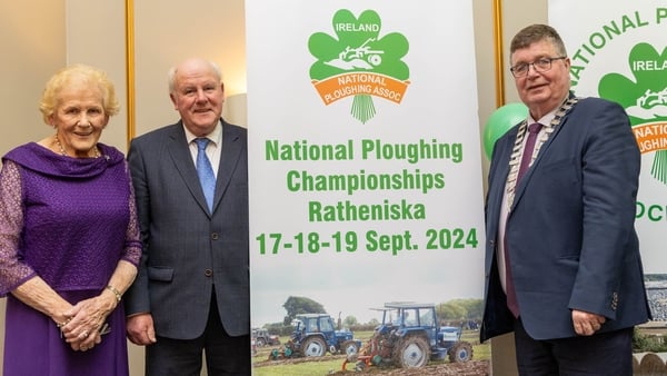 From left, National Ploughing Association Managing Director Anna May McHugh, landowner David Carter and Cathaoirleach of Laois County Council Paschal McEvoy