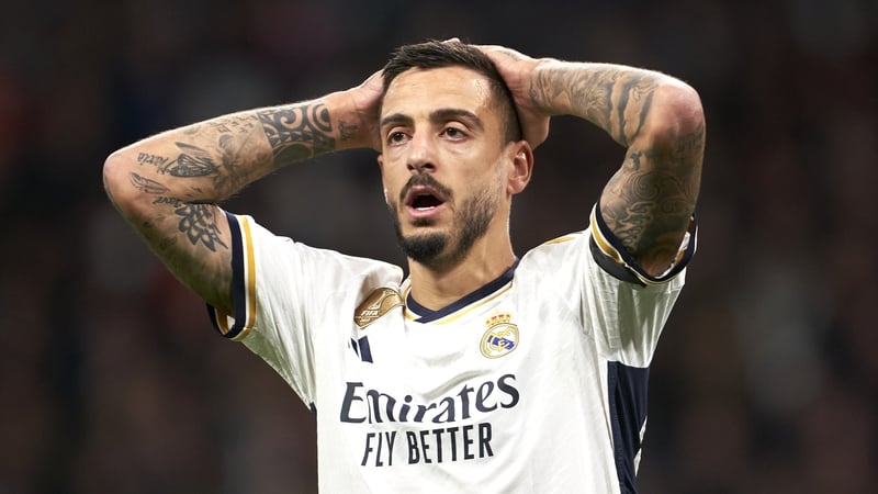 Joselu Mato of Real Madrid shows his frustration
