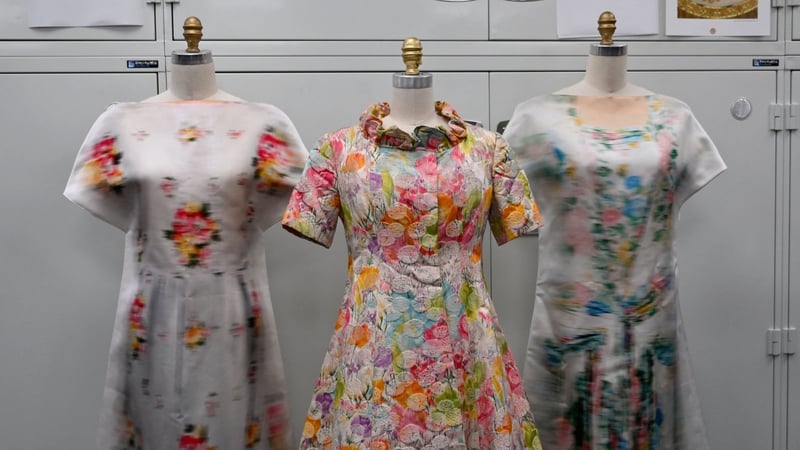 Dresses featured in the Met exhibition. Getty Images
