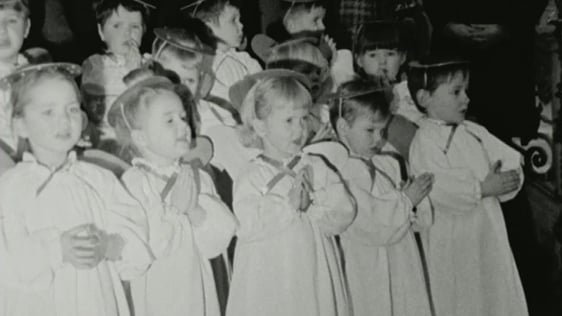 Little Angels singing Christmas carols at the Mansion House in Dublin, 1968.