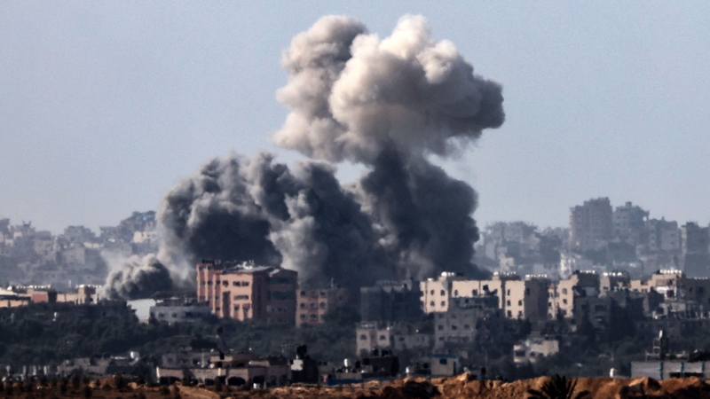 The aftermath of an Israeli air strike in northern Gaza