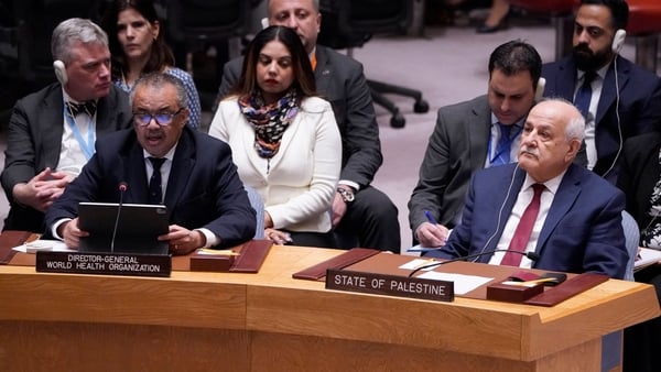 Dr Tedros (L) and Mr Mansour (R) attended the meeting called by the United Arab Emirates