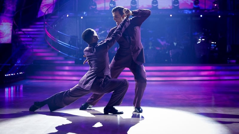 Nikita Kuzmin and Layton Williams during their appearance on the live show on Saturday for BBC1's Strictly Come Dancing. Photo credits: BBC