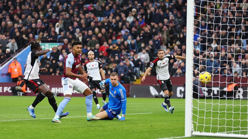 Ollie Watkins scores Aston Villa's third goal against Fulham