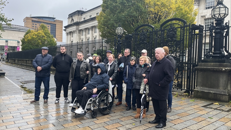 Families of those killed in the Dublin/Monaghan bombings in Belfast today