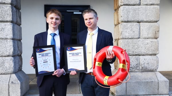 Father and son Damien and Cillian Ginty worked together to rescue a kite surfer