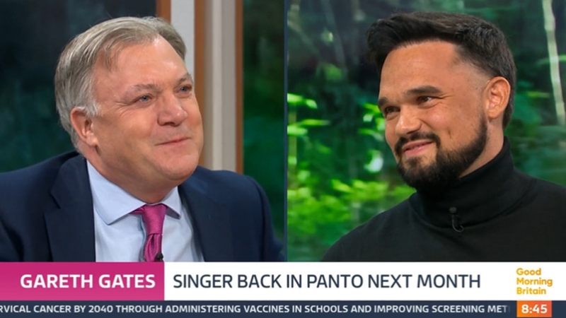 (L-R) Ed Balls with Gareth Gates - "You inspired me, you really did"