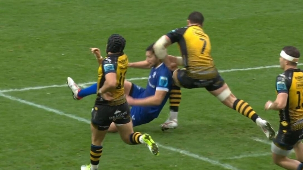 Basham was shown a red card for this hit after 65 minutes of the game last Sunday